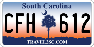 SC license plate CFH612
