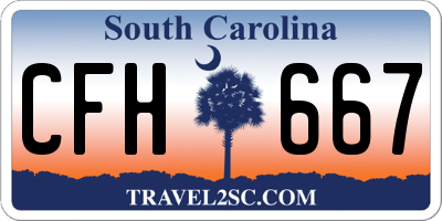 SC license plate CFH667