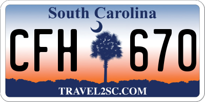 SC license plate CFH670