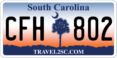 SC license plate CFH802