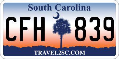 SC license plate CFH839