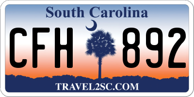 SC license plate CFH892