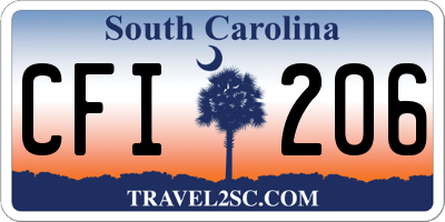 SC license plate CFI206