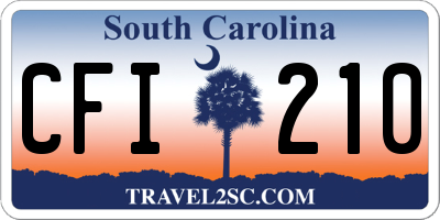 SC license plate CFI210