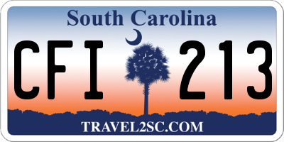 SC license plate CFI213