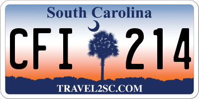 SC license plate CFI214