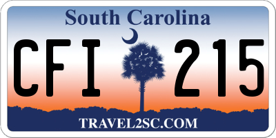 SC license plate CFI215