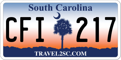 SC license plate CFI217