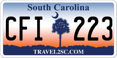 SC license plate CFI223