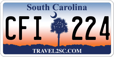 SC license plate CFI224