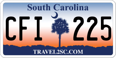 SC license plate CFI225
