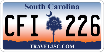 SC license plate CFI226