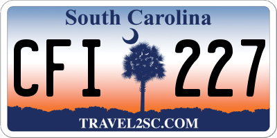 SC license plate CFI227