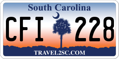 SC license plate CFI228