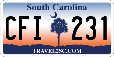 SC license plate CFI231