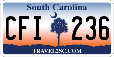 SC license plate CFI236