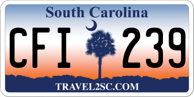 SC license plate CFI239