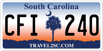 SC license plate CFI240