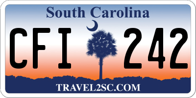 SC license plate CFI242