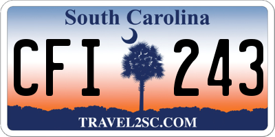SC license plate CFI243