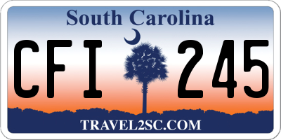 SC license plate CFI245