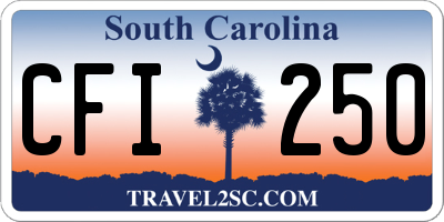 SC license plate CFI250