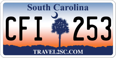 SC license plate CFI253