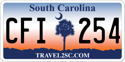 SC license plate CFI254