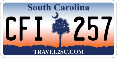 SC license plate CFI257