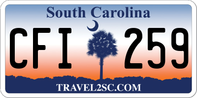 SC license plate CFI259