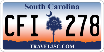 SC license plate CFI278