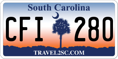 SC license plate CFI280