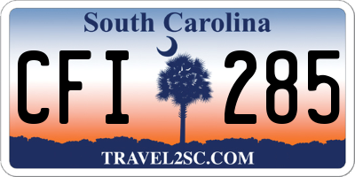 SC license plate CFI285