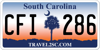SC license plate CFI286