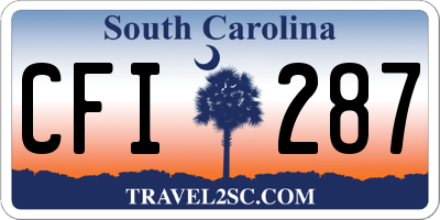 SC license plate CFI287