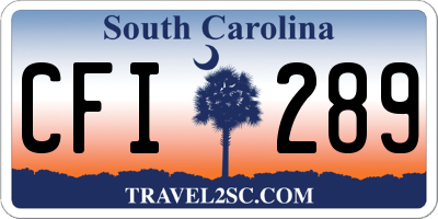SC license plate CFI289
