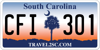 SC license plate CFI301