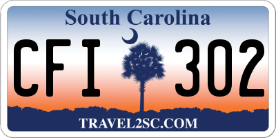 SC license plate CFI302