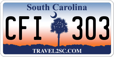 SC license plate CFI303