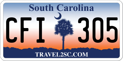 SC license plate CFI305