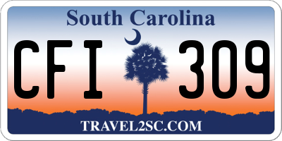 SC license plate CFI309