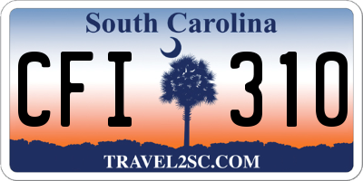 SC license plate CFI310