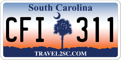 SC license plate CFI311