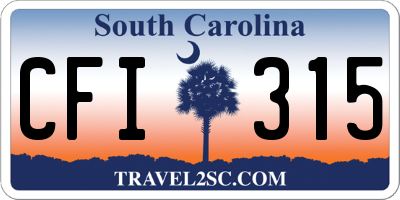 SC license plate CFI315