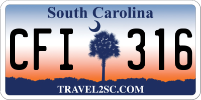 SC license plate CFI316