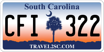 SC license plate CFI322