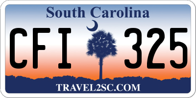 SC license plate CFI325