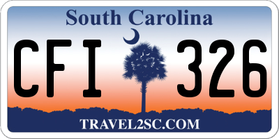 SC license plate CFI326