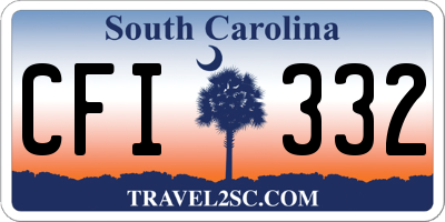SC license plate CFI332
