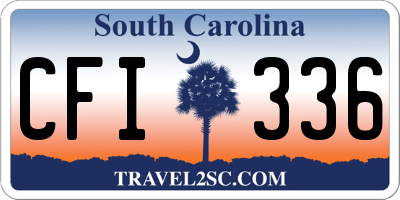 SC license plate CFI336